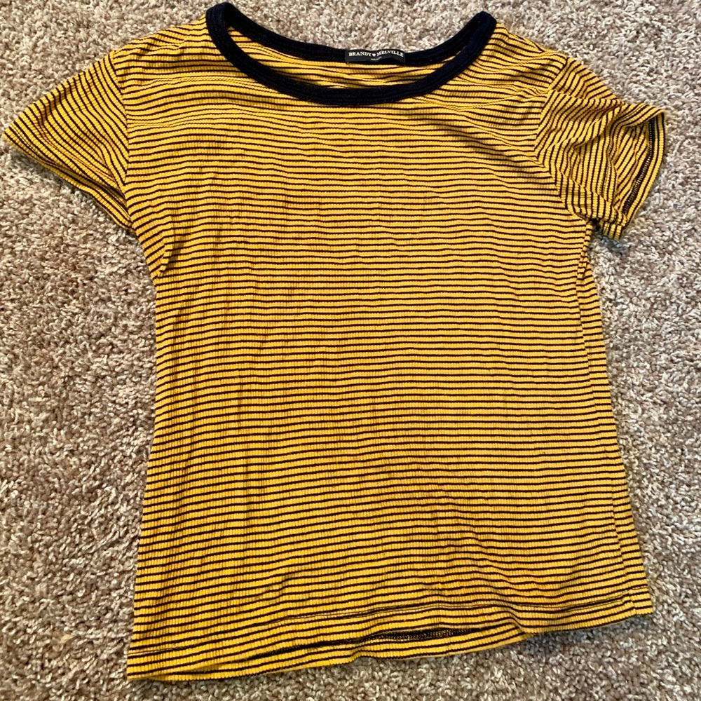 Brandy Melville golden striped tee